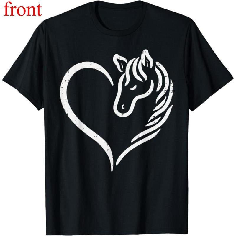 100% Cotton Unisex Heart Horse Cute Love Equestrian Women T-Shirt Hoodie, Sweatshirt | UrbanDripWear.com