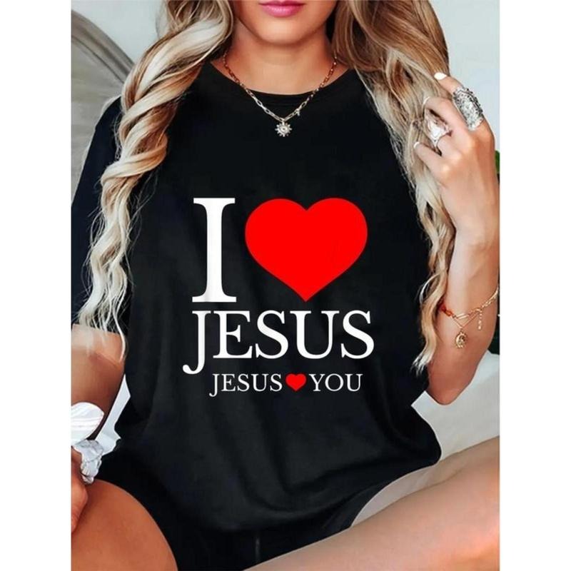 100% Cotton Unisex I LOVE JESUS - JESUS LOVES YOU - CHRISTIAN T-Shirt Christ Christian Tops Casual Top Hoodie, Sweatshirt