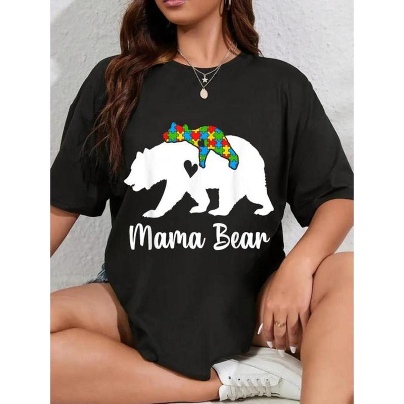 100% Cotton Unisex Mama Mom and Bear Love Support Autism Awareness Bear Family T-Shirt Hoodie, Sweatshirt | UrbanDripWear.com