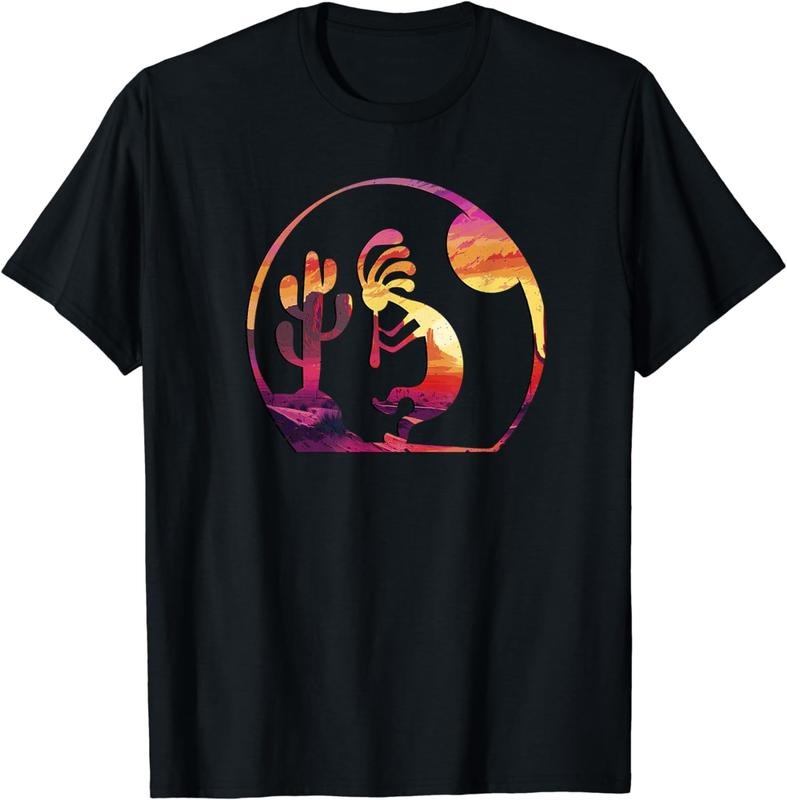 [100% Cotton]Vintage Native American Symbol Sunset Kokopelli T-Shirt Hoodie, Sweatshirt | UrbanDripWear.com