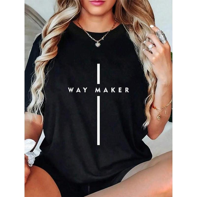 100% Cotton Way Maker Jesus Cross Christian Faith Men Women Gifts T-Shirt women's graphic tees Hoodie, Sweatshirt