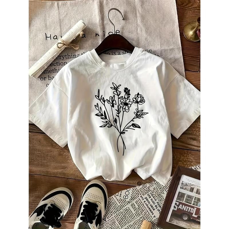 100% Cotton Women's Floral Print T-Shirt
