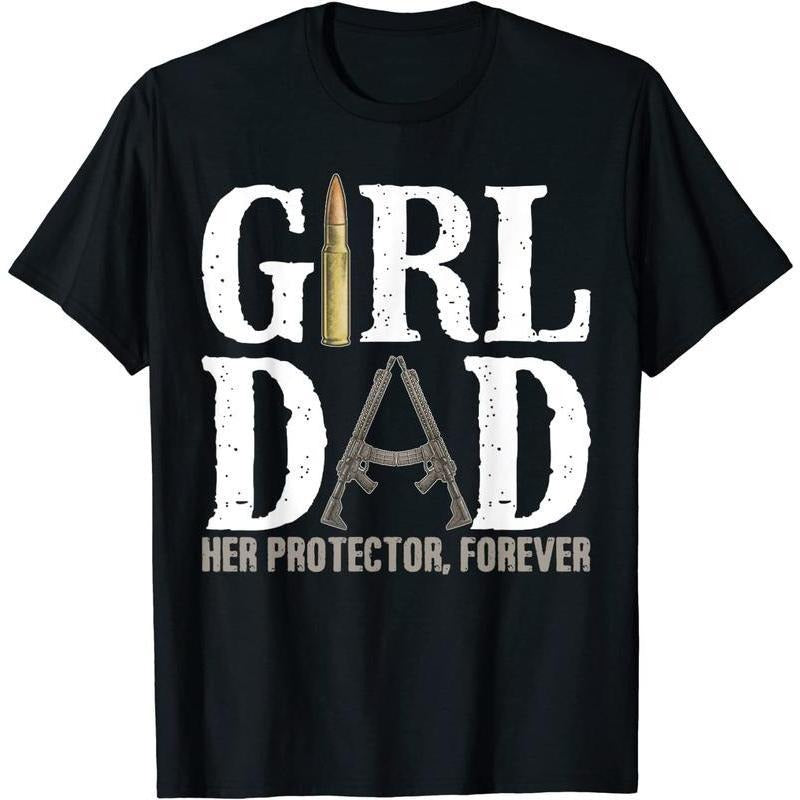 [100% Cotton]ZOCAVIA Mens Girl Dad Her Protector Forever Funny Father of Girls T-Shirt Hoodie, Sweatshirt | UrbanDripWear.com