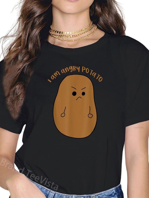 100% cotton Angry Potato Last Minute Halloween Costume Tiny Mad Potato T-Shirt women graphic shirts Hoodie, Sweatshirt