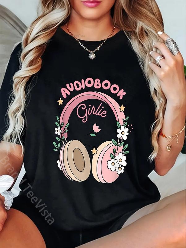 100% cotton Audiobook Girlie Funny Design T-Shirt women graphic shirts Hoodie, Sweatshirt | UrbanDripWear.com