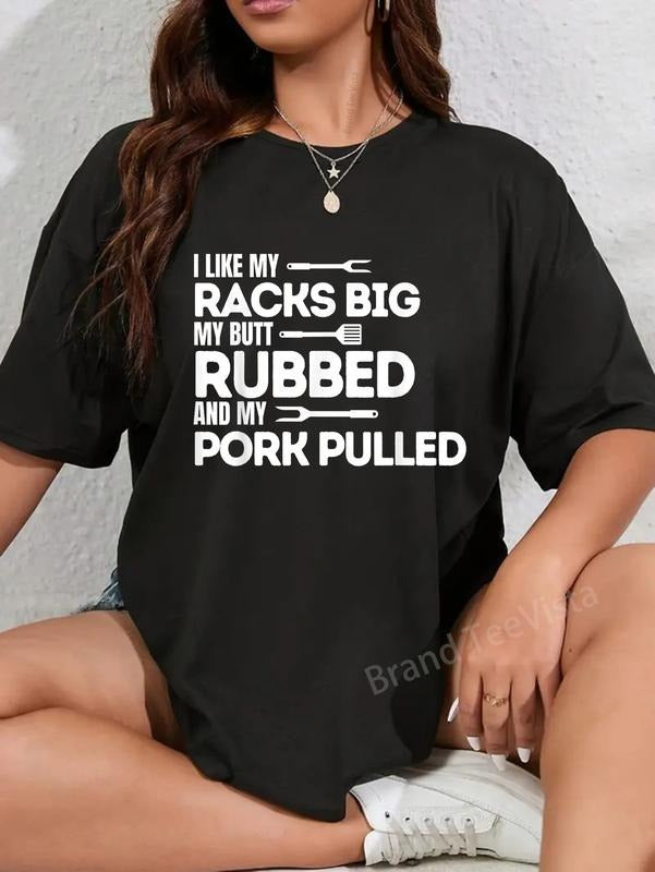 100% cotton BBQ Barbecue Grilling Butt Rubbed Pork Pulled Pitmaster Dad T-Shirt women graphic shirts Hoodie, Sweatshirt