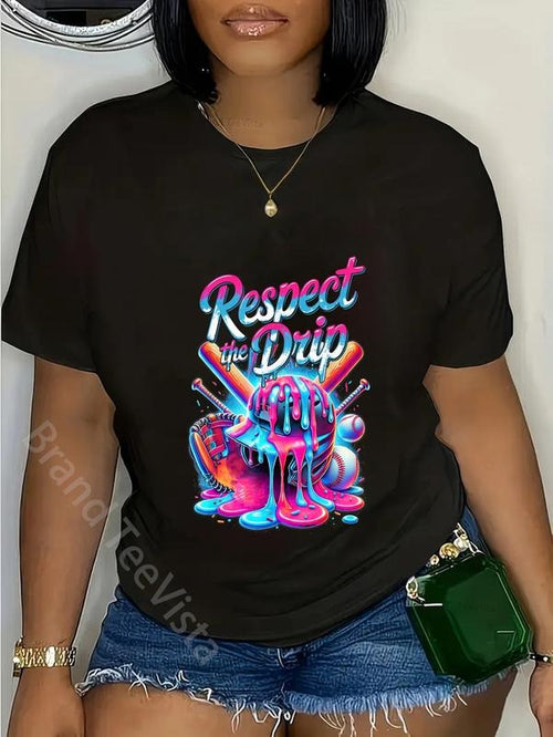 100% cotton Baseball Drip For Boys Ice Cream Respect The Drip Baseball T-Shirt women graphic shirts Hoodie, Sweatshirt