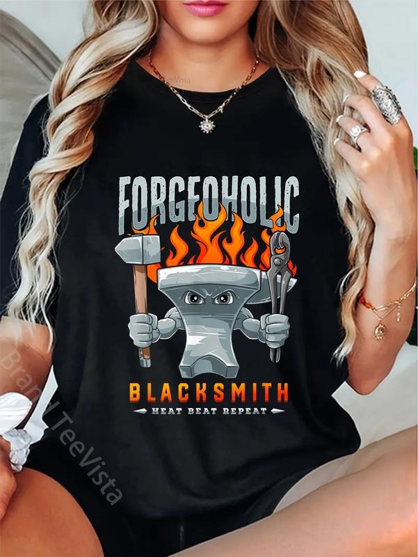 100% cotton Blacksmith Forge Forgeholic for Smith Hammer Forging T-Shirt women graphic shirts Hoodie, Sweatshirt