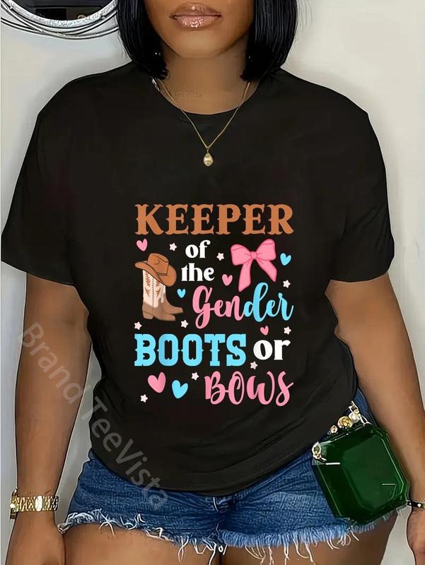 100% cotton Boots Or Bows Gender Keeper Of The Gender Reveal Outfit T-Shirt women graphic shirts Hoodie, Sweatshirt