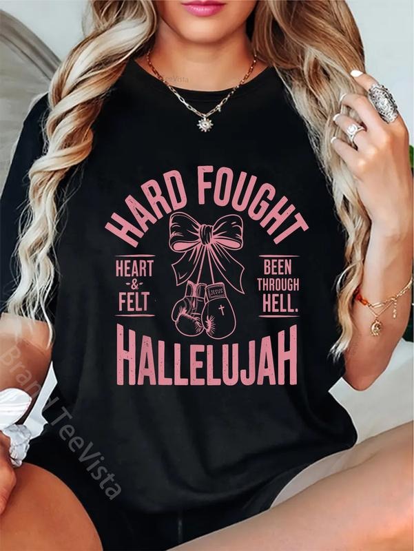 100% cotton Brandon Hard Fought Hallelujah Praise Jesus T-Shirt women graphic shirts Hoodie, Sweatshirt | UrbanDripWear.com