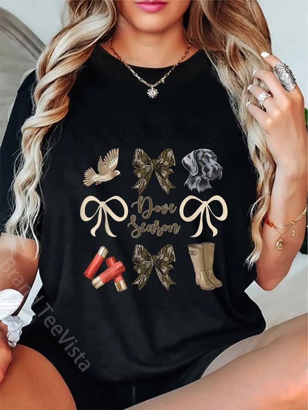 100% cotton Camo Bow Coquette Dove Season Hunting Dove Hunter Hunt Girl T-Shirt women graphic shirts style 02 Hoodie,...