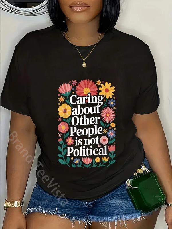 100% cotton Caring About Other People Is Not Political T-Shirt women graphic shirts Hoodie, Sweatshirt | UrbanDripWear.com