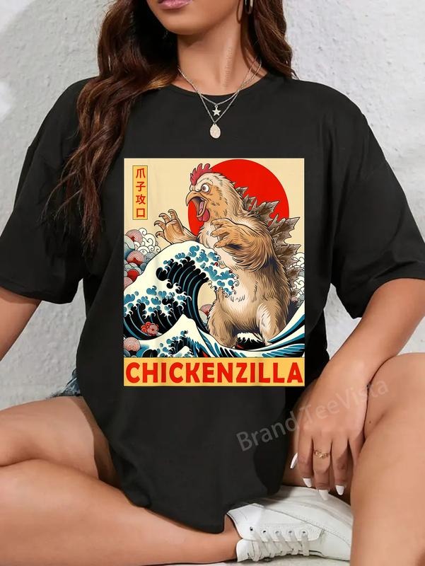 100% cotton Chicken Japanese Art Funny Chicken Gifts For Men Women Kid T-Shirt women graphic shirts Hoodie, Sweatshirt