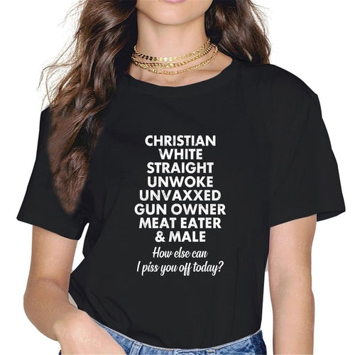 100% cotton Christian White Straight Unwoke Unvaxxed Funny T-Shirt women graphic shirts Hoodie, Sweatshirt