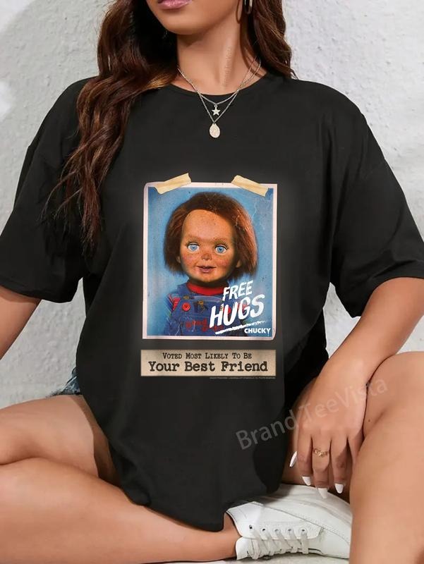 100% cotton Chucky Free Hugs Vintage Style T-Shirt women graphic shirts Hoodie, Sweatshirt | UrbanDripWear.com