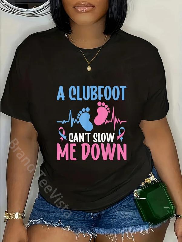 100% cotton Clubfoot Awareness a Clubfoot Can't Slow Me Down T-Shirt women graphic shirts Hoodie, Sweatshirt