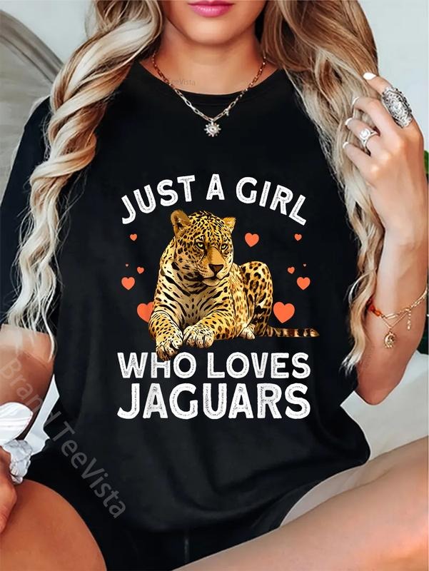100% cotton Cool Jaguar Design For Women Girls Cat Animal Jaguar Lover T-Shirt women graphic shirts Hoodie, Sweatshirt