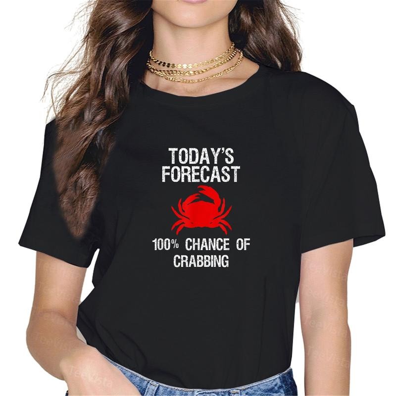 100% cotton Crabbing T-Shirt - Funny Crab Hunter Today's Forecast T-Shirt women graphic shirts Hoodie, Sweatshirt