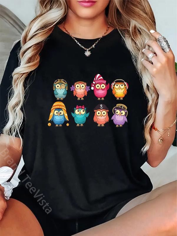 100% cotton Cute Owls - Adorable Illustration - Owl Collection - Classic T-Shirt women graphic shirts Hoodie, Sweatshirt