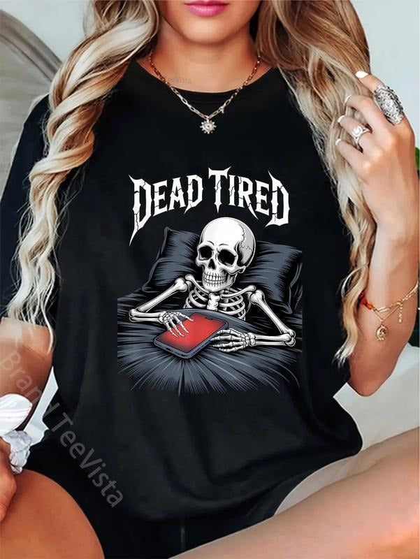 100% cotton Dead Tired Late Night Scroller Bedtime Mobile Meme T-Shirt women graphic shirts Hoodie, Sweatshirt