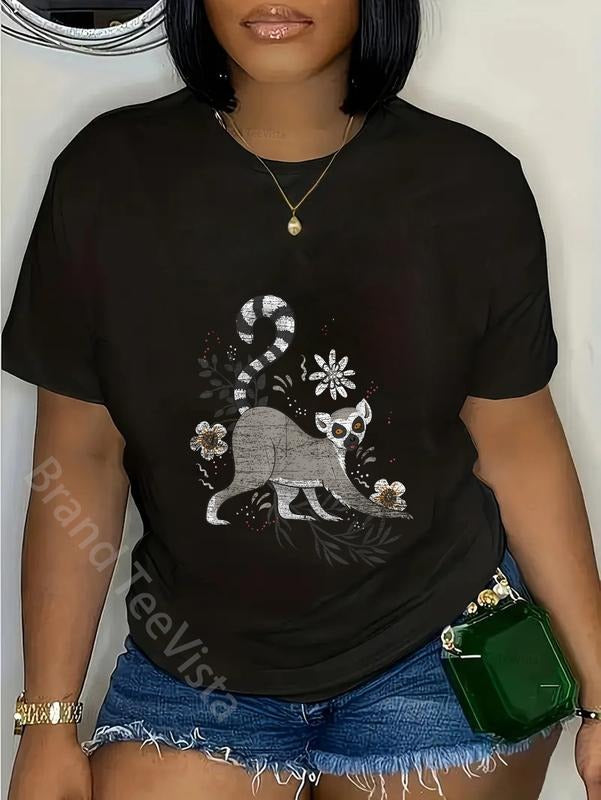 100% cotton Distressed Lemur T-Shirt women graphic shirts Hoodie, Sweatshirt | UrbanDripWear.com
