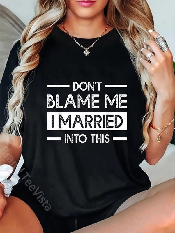 100% cotton Don't Blame Me I Married Into This Funny Family Reunion T-Shirt women graphic shirts Hoodie, Sweatshirt