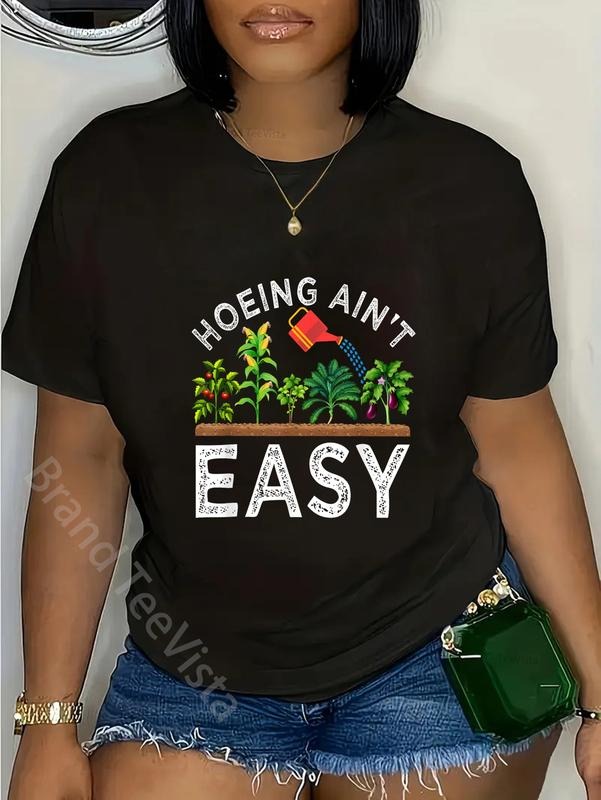 100% cotton Farmer Hoeing Ain't Easy Vegetable Plants Gardening Gardener T-Shirt women graphic shirts Hoodie, Sweatshirt