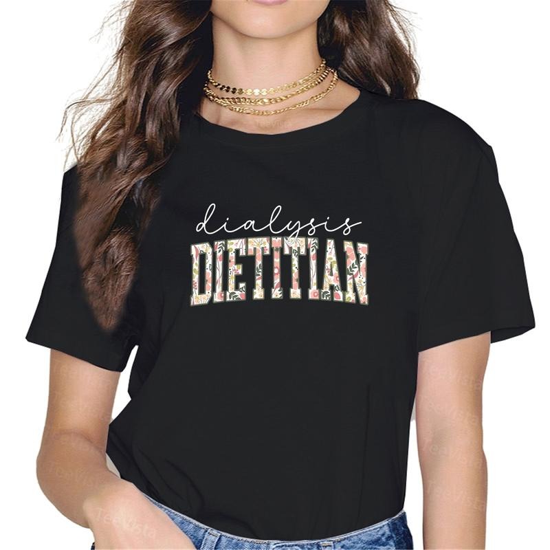 100% cotton Floral Dialysis Dietitian Nutritionist Worker Nutrition T-Shirt women graphic shirts Hoodie, Sweatshirt