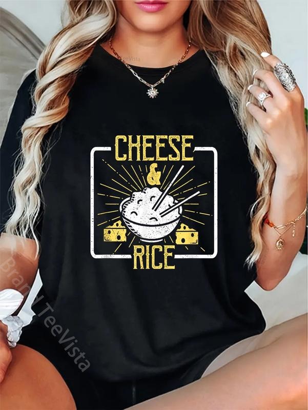 100% cotton Funny Cheese & Rice T-Shirt women graphic shirts Hoodie, Sweatshirt | UrbanDripWear.com