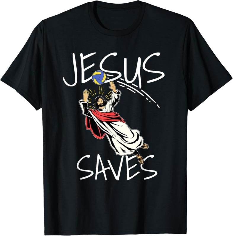 100% cotton Funny Jesus Saves Volleyball Gift Volleyball Team T-Shirt women graphic shirts Hoodie, Sweatshirt