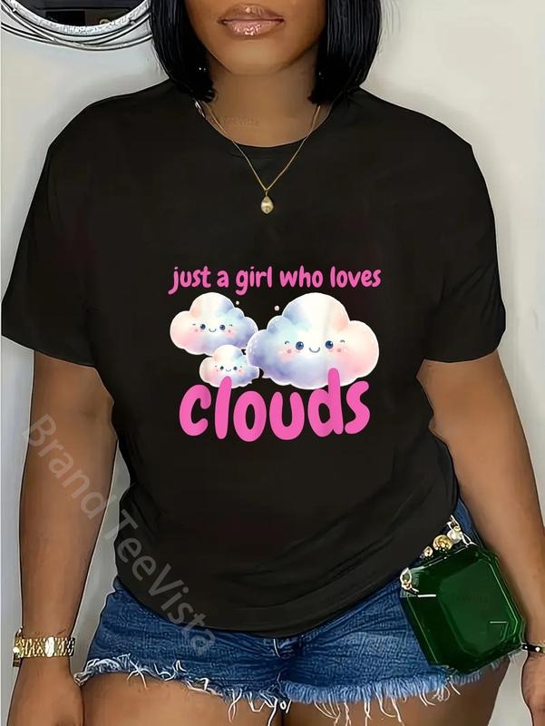 100% cotton Funny Just a Girl Who Loves Clouds Meteorology Weatherman T-Shirt women graphic shirts Hoodie, Sweatshirt