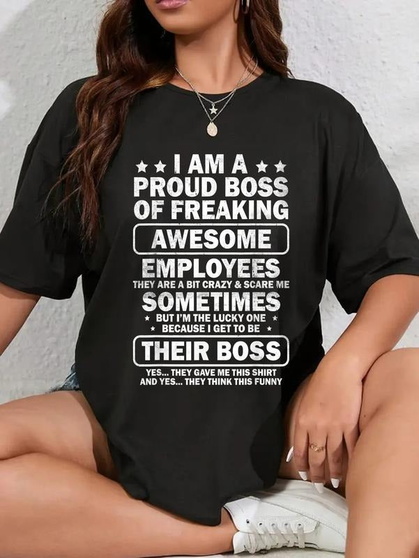 100% cotton Funny Proud Boss Employee Appreciation Office Men Funny Boss T-Shirt women graphic shirts Hoodie, Sweatshirt