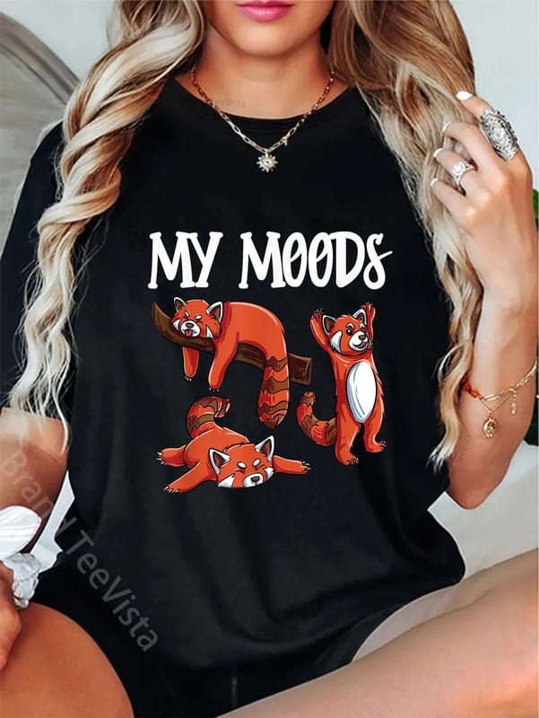 100% cotton Funny Red Panda Design- Moody Red Panda T-Shirt women graphic shirts Hoodie, Sweatshirt | UrbanDripWear.com