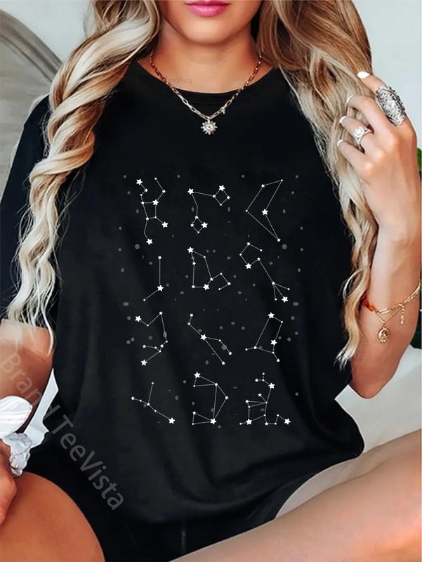 100% cotton Galaxy Star Constellations Science Universe Space Astronomy T-Shirt women graphic shirts Hoodie, Sweatshirt
