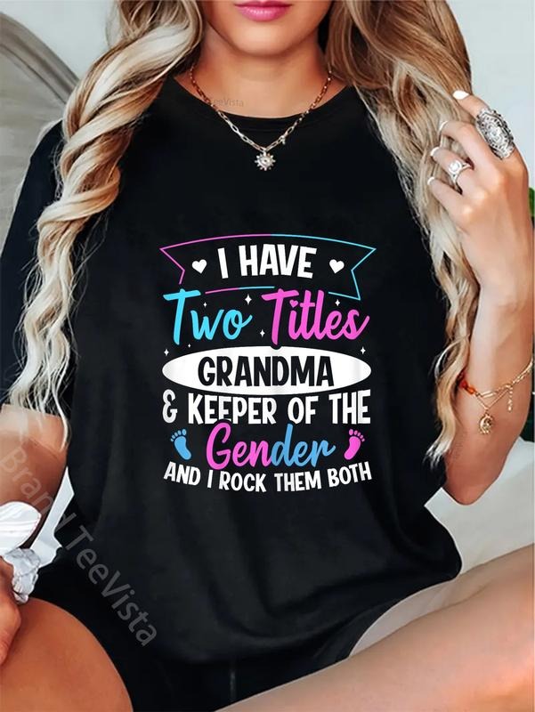 100% cotton Gender Reveal Design for a Keeper of the Gender Grandma T-Shirt women graphic shirts Hoodie, Sweatshirt
