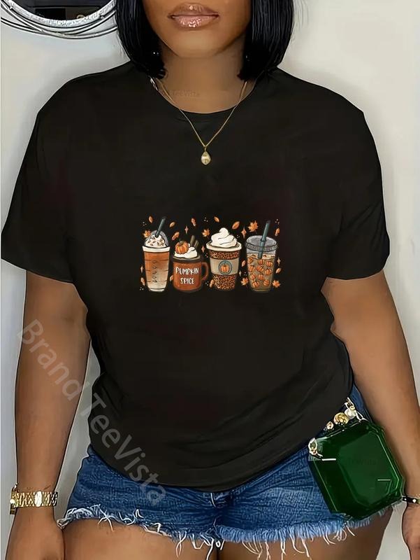 100% cotton Halloween Coffee Pumpkin Latte Spice Coffee Love Fall Season T-Shirt women graphic shirts style 02 Hoodie,...