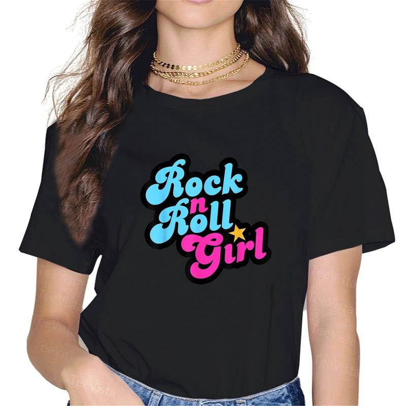 100% cotton Halloween Costume Rock N Roll Girl Rock and Roll Women T-Shirt women graphic shirts Hoodie, Sweatshirt