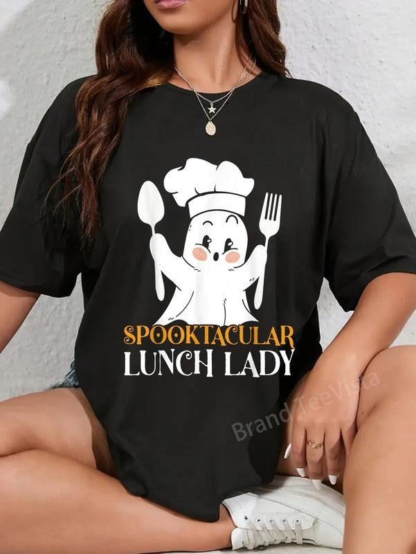 100% cotton Halloween costume - Spooktacular lunch lady T-Shirt women graphic shirts Hoodie, Sweatshirt | UrbanDripWear.com