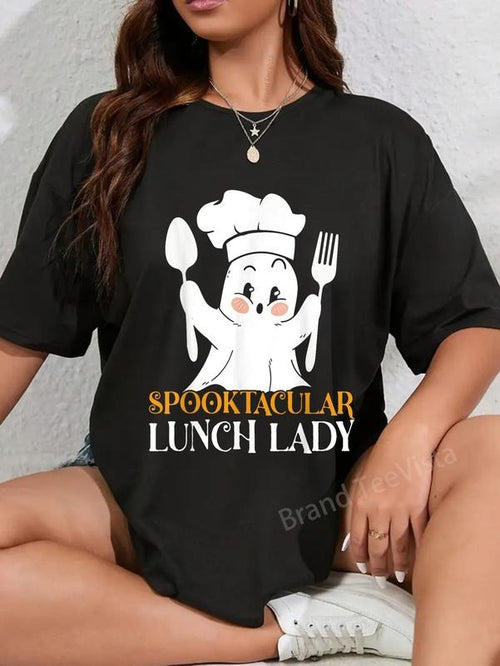 100% cotton Halloween costume - Spooktacular lunch lady T-Shirt women graphic shirts Hoodie, Sweatshirt | UrbanDripWear.com