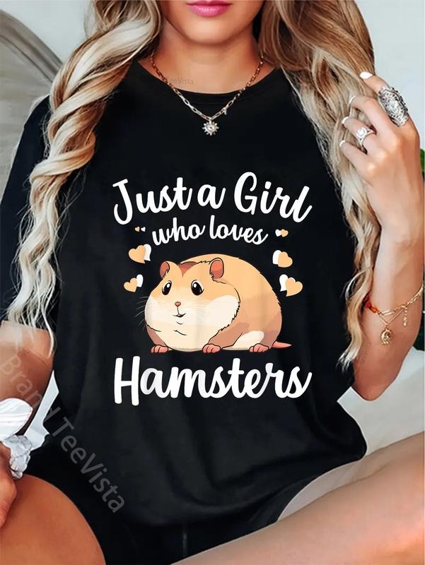 100% cotton Hamster Art For Girls Women Hamster Lover Animal Hamster T-Shirt women graphic shirts Hoodie, Sweatshirt