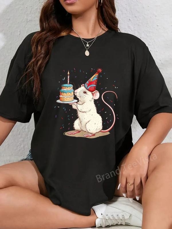 100% cotton Happy Birthday Rat Costume for Rodents and Rats Lovers T-Shirt women graphic shirts Hoodie, Sweatshirt