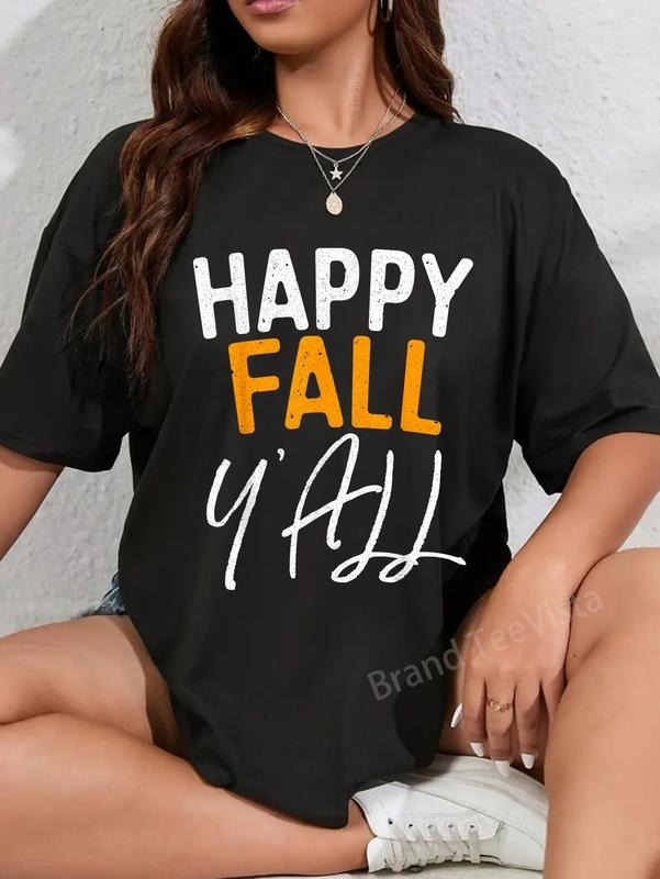100% cotton Happy Fall Y'all Shirt Men Women Fall Season T-Shirt women graphic shirts Hoodie, Sweatshirt | UrbanDripWear.com