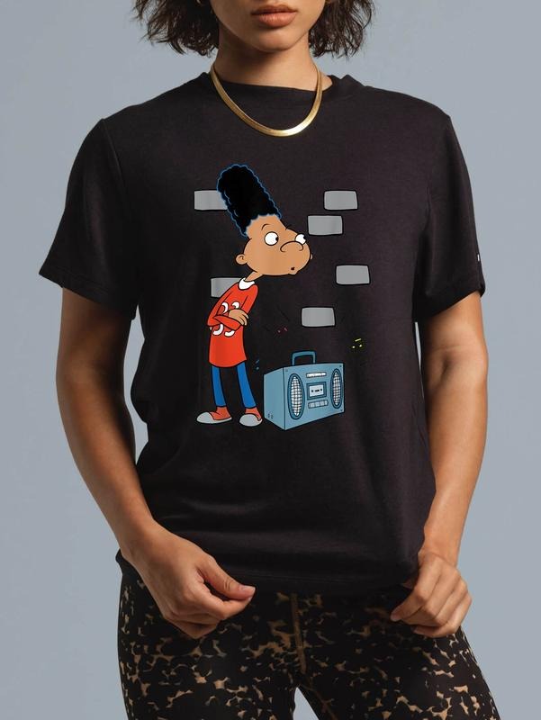 100% cotton Hey Arnold! Gerald Pose Next To Stereo T-Shirt casual Fashion graphic tees for women Hoodie, Sweatshirt