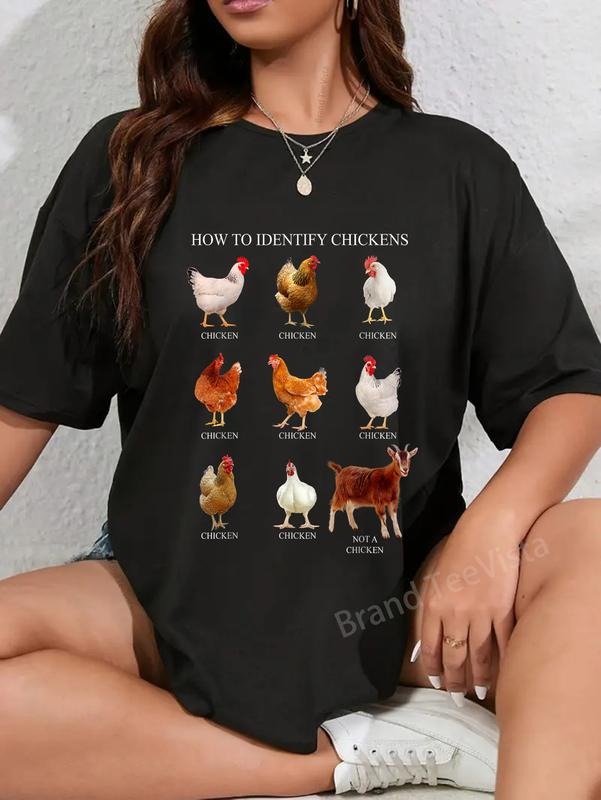 100% cotton How To Identify Chickens Chicken Tees Unisex-Adults, Unisex-Black T-Shirt Small women graphic shirts Hoodie,...