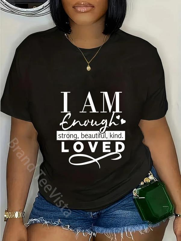 100% cotton I Am Enough Strong Beautiful Kind Loved T-Shirt women graphic shirts Hoodie, Sweatshirt | UrbanDripWear.com