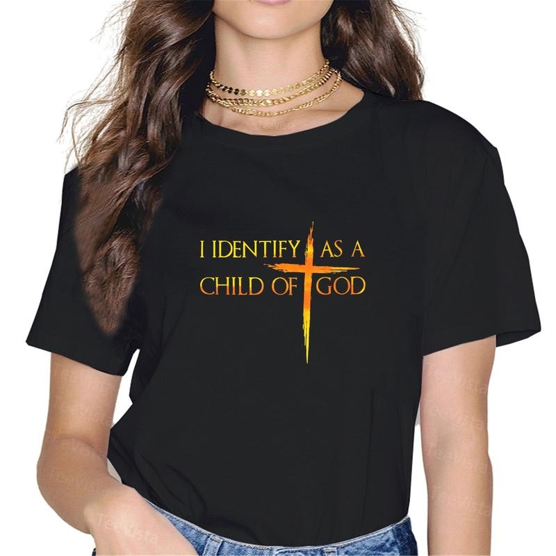 100% cotton I Identify As A Child Of God Christian Funny For Men Women T-Shirt women graphic shirts Hoodie, Sweatshirt