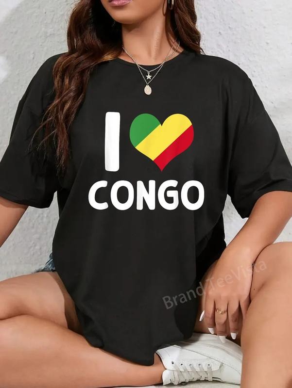 100% cotton I Love Congo - Congo Flag Wear Brazzaville Africa T-Shirt women graphic shirts Hoodie, Sweatshirt