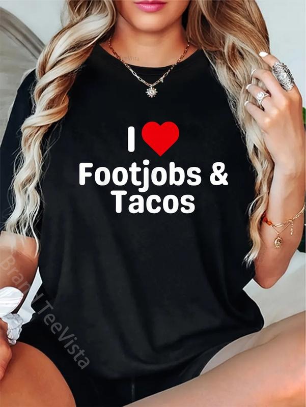 100% cotton I Love Footjobs and Tacos - Funny Taco Gifts for Couples T-Shirt women graphic shirts Hoodie, Sweatshirt