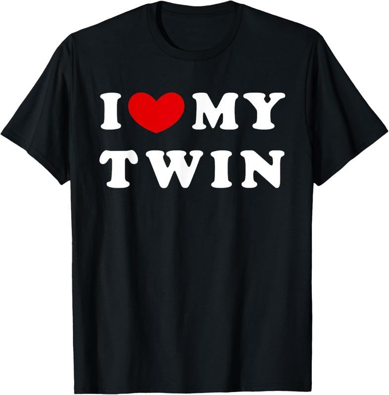 100% cotton I Love My Twin, I Heart My Twin T-Shirt women graphic shirts Hoodie, Sweatshirt | UrbanDripWear.com