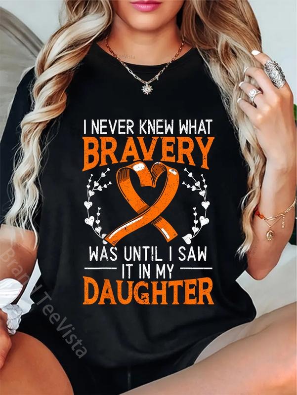 100% cotton I Never Knew What Bravery Was Leukemia Awareness Supporter T-Shirt women graphic shirts Hoodie, Sweatshirt